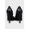 Stiletto heels with embossed leather