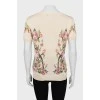 Floral silk T-shirt