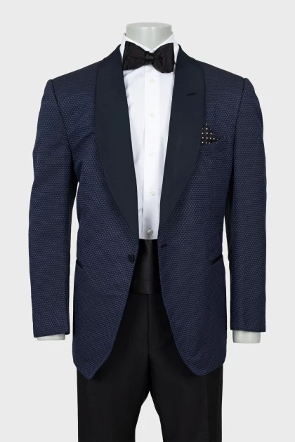 Men's jacket with sash and bow tie