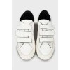 White leather sneakers with Velcro