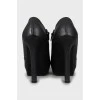 Black block heel ankle boots