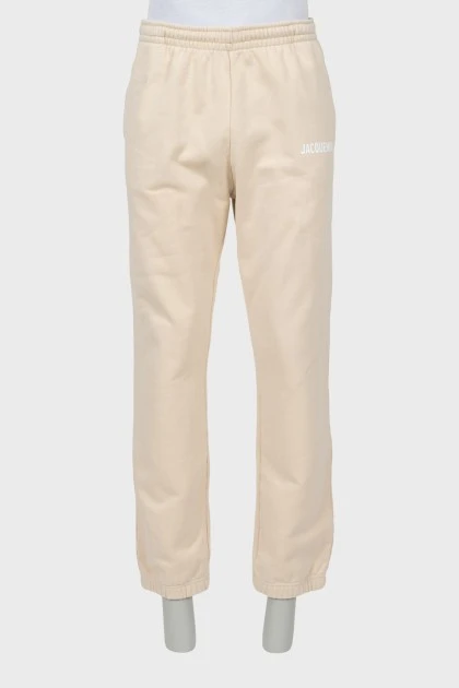 Men's beige sweatpants