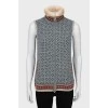 Cashmere vest with fur collar