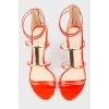 Red varnish sandals