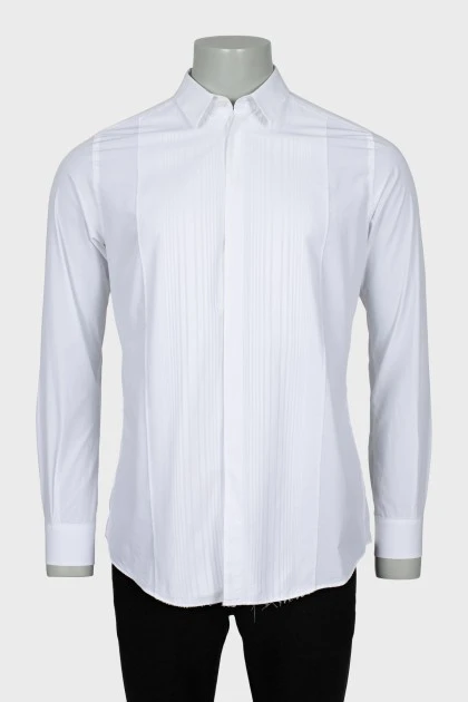 Men's white straight cut shirt