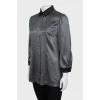 Silk shirt with contrast collar