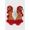 Suede sandals with tassels