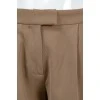 Shortened beige trousers with arrows