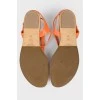 Orange Leather Sandals ChangeClear