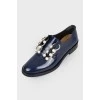 Patent blue shoes