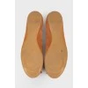 Suede orange ballerina shoes