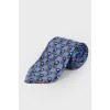 Blue printed tie