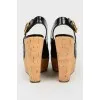 High cork wedge sandals