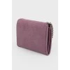 Pink eco-leather wallet with tag