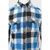 Checkered shirt with short sleeves