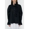 Black blouse with voluminous sleeves