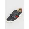 Baby leather sneakers on Velcro