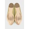 Textured light green ballet shoes