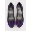 Suede purple stilettos