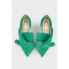Suede green shoes
