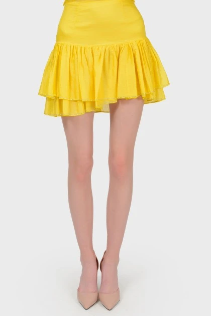 Mini-skirt with ruffles tag