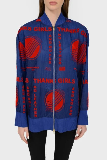 Translucent bright bomber with tag