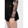Lace overalls with tag