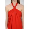 Paul dress with an open back with a tag