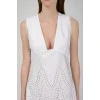 Dress with a deep neckline in a perforation with a tag