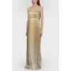 Golden evening dress with tag