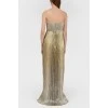 Golden evening dress with tag