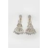 Silver Earrings-clips from beads with tag