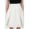 White denim skirt with small fringe