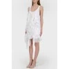 Knitted dress with florses and feathers with tag