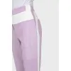 Lavender -colored pants with white inserts with tag