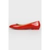 Red Ballets made of varnish leather