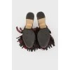 Sandals with sequins, fringes and tassels