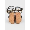 Cork wedge sandals