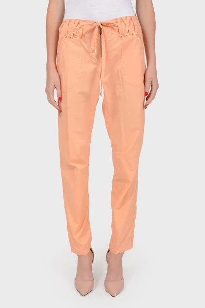 Peach drawstring trousers