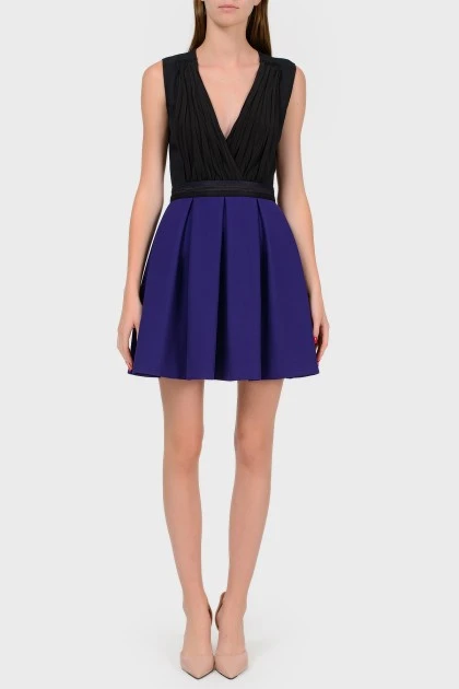 Wrap dress with purple skirt