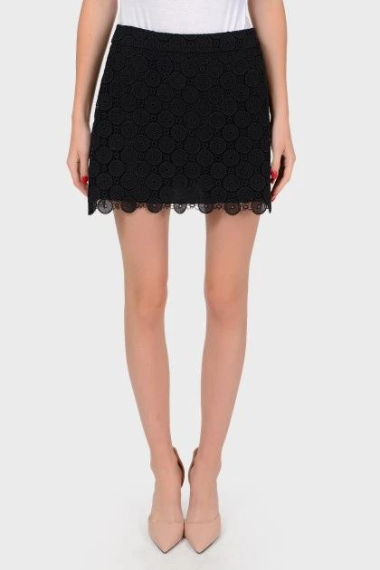 Lace black miniskirt