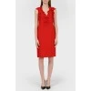 Red straight dress with ruffles with tag