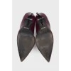 Purple leather stilettos