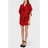 Red dress with voluminous sleeves