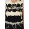 Black and white dress with lace and fringe