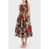 Dress with a flashed skirt in a floral print