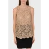 Sleeveless lace top with tag