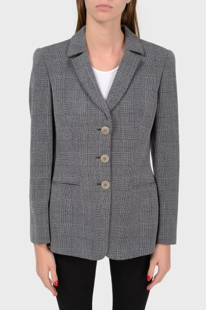 Wool gray plaid jacket