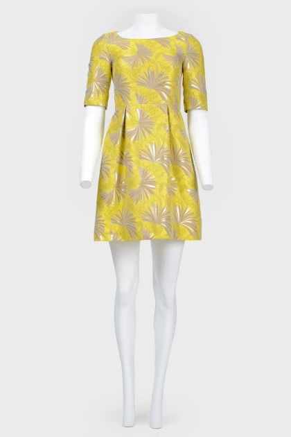 Yellow dress in floral print