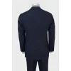 Men's suit in blue and dark gray stripes